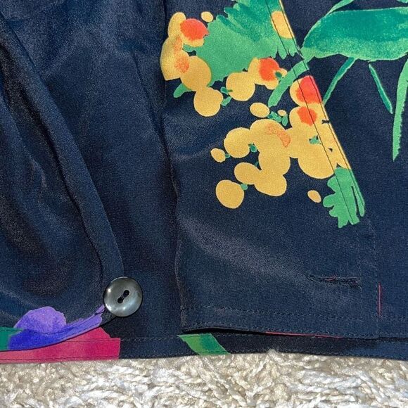 Beautiful Max Mara Floral Art Pura Seta 100% Silk Wrap Blouse US 6 - Picture 14 of 16